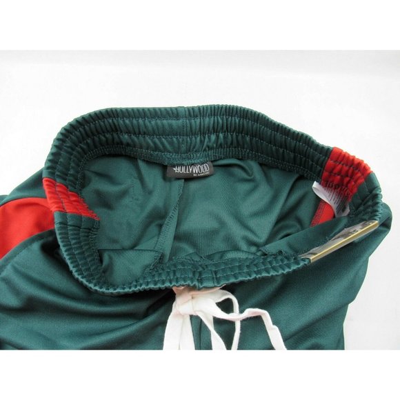 Hollywood Men's Fleece Knit Shorts Green/Red Size Medium (32-34) New - Picture 5 of 7